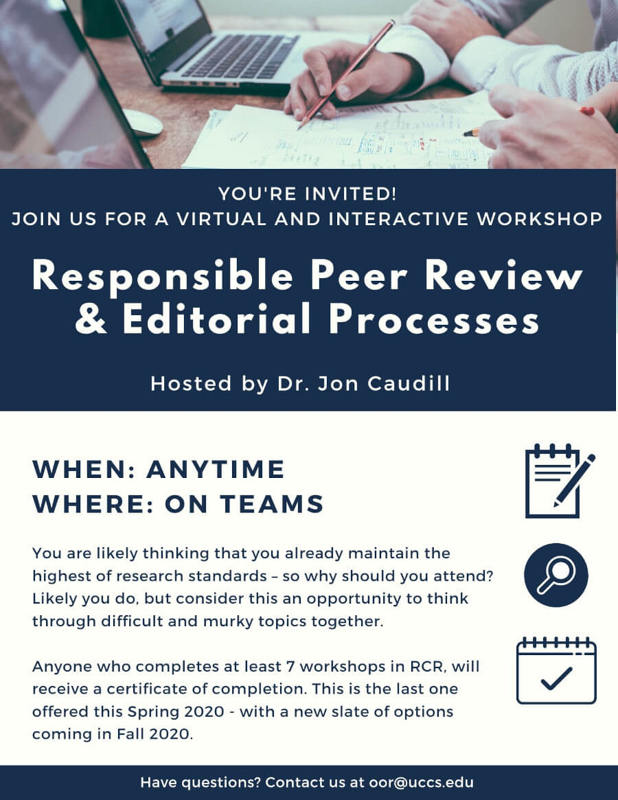 Peer Review and Editorial Processes Event flier